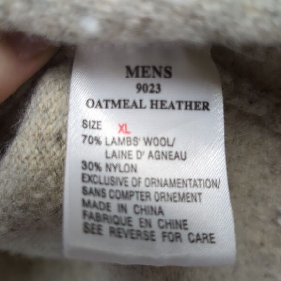 Woolrich Lambswool Sweater 1/4 Zip Pullover Oatmeal Heather Men's Size XL - Picture 8 of 8